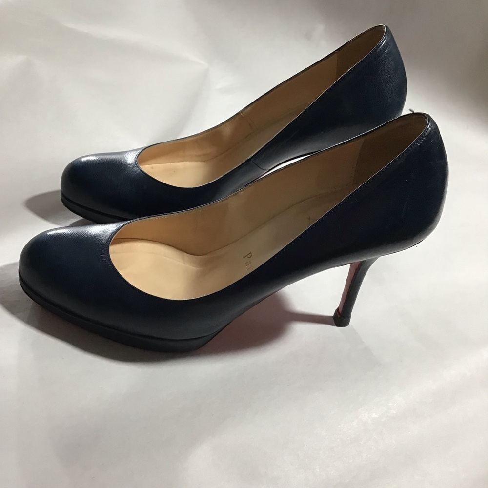 auth CHRISTIAN LOUBOUTIN size 35.5 navy platforms - Picture 8 of 8